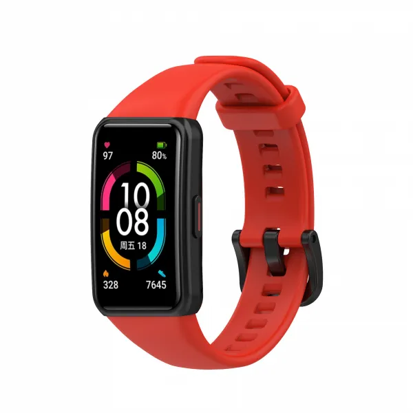 BStrap Silicone remienok na Honor Band 6 / Huawei Band 6, red (SHO003C03)