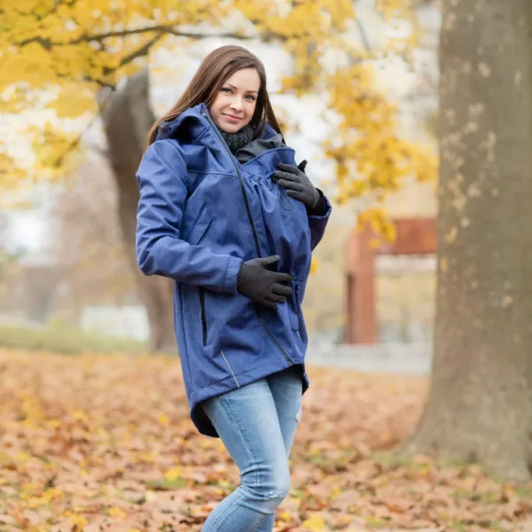 Softshellová bunda na nosenie detí GO - Blue Herringbone | MOYO Veľkosť: M