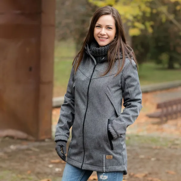 Moyo Softshellová bunda na nosenie GO - Gray Herringbone Veľkosť: M