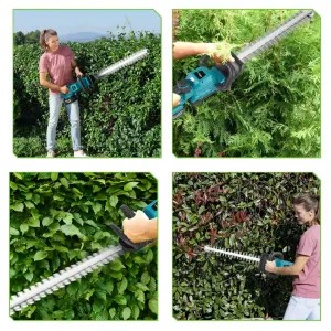 ULTRA ľahký polohovateľný plotostrih nožnice na živý plot OneVan / NewBeny 530 mm s nastaviteľnou otočnou rukoväťou a LED displejom 2 x batérie , nabíjačka. Vhodné pre batériu MAKITA 18V