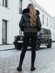 Dámska zimná bunda YOUWARM s čiernym futerkom