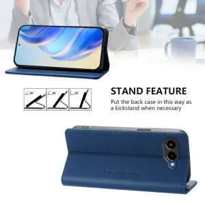 RINA Zaklápacie puzdro pre T Phone 3 tmavomodré