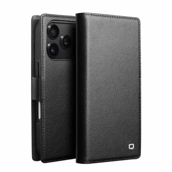 QIALINO CLASSIC Kožený obal pre Apple iPhone 17 Pro Max čierny