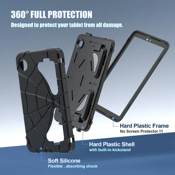 SPIDER Obal na tablet pre deti Samsung Galaxy Tab A11 čierny
