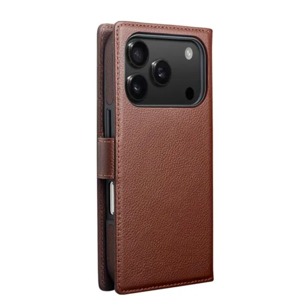 QIALINO CLASSIC Kožený obal pre Apple iPhone 17 Pro Max hnedý
