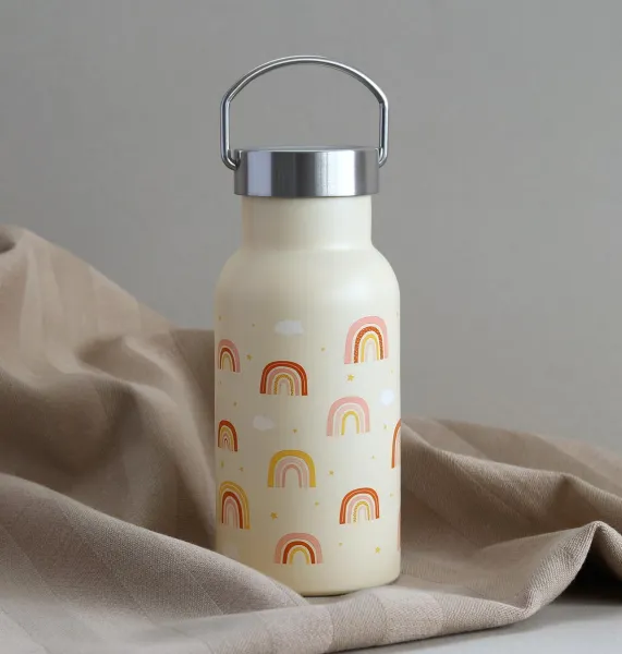 A Little Lovely Company - antikorová fľaša na pitie, 350 ml - dúha