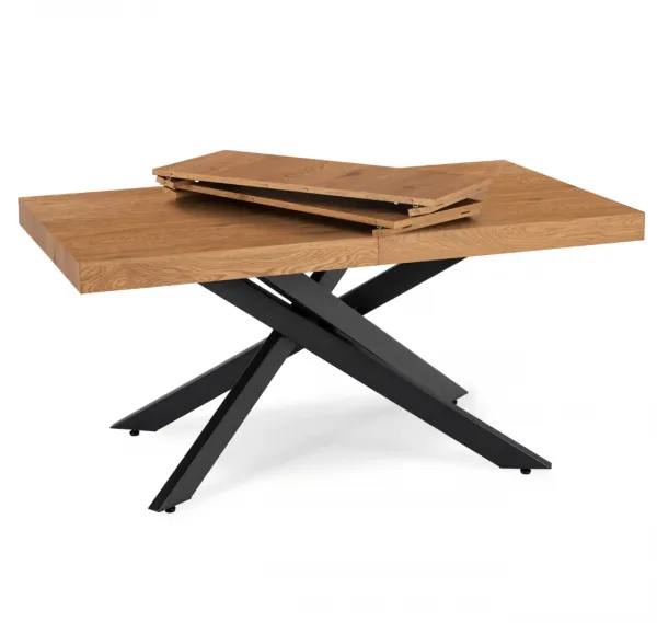 JAKS Rozkladací stôl Hampton čierny 160 - 240 cm zlatý dub