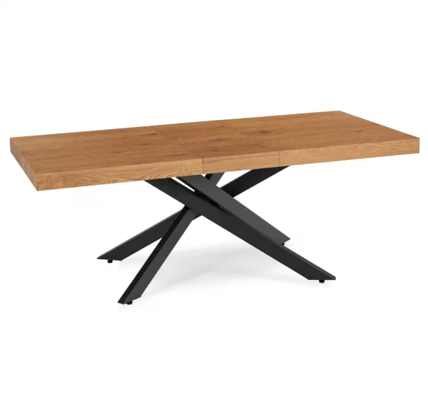 JAKS Rozkladací stôl Hampton čierny 160 - 240 cm zlatý dub