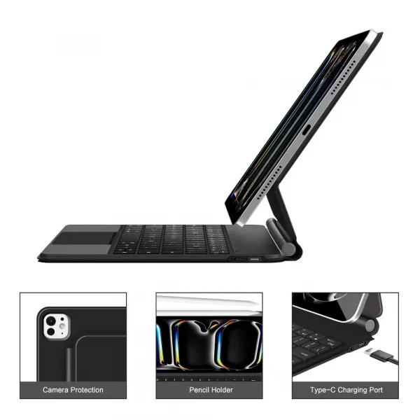Tech-Protect Smartcase Keyboard puzdro s klávesnicou na iPad Pro 11'' 5-6gen 2024-2025, čierne (TEC335817)