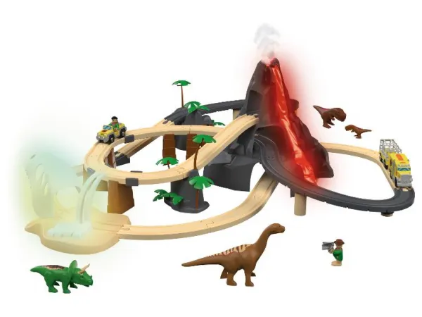 lupilu® Drevená železničná súprava XL (Dinoland)