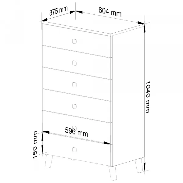 Ak furniture Komoda MOBI K-06 biela/čierna