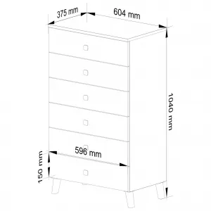 Ak furniture Komoda MOBI K-06 biela/čierna