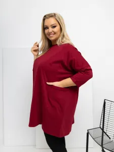 Bordová plus size tunika