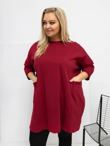 Bordová plus size tunika