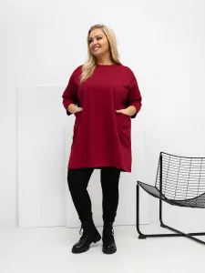 Bordová plus size tunika
