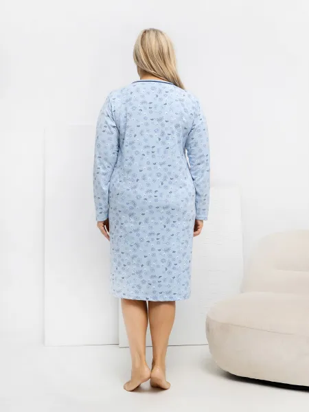 Plus size nočná košeľa svetlomodrá