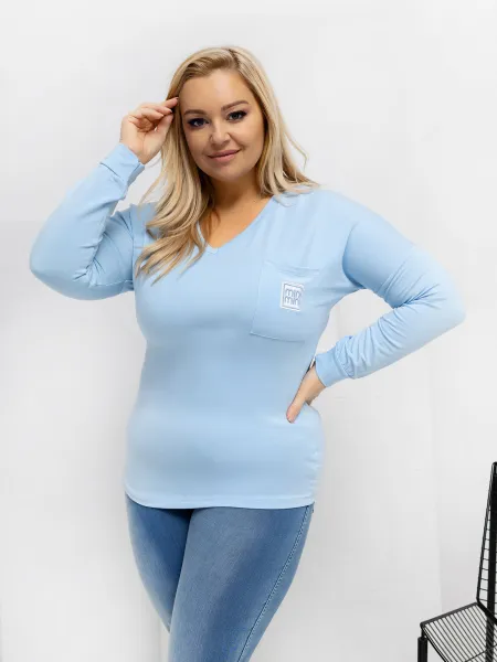 Svetlomodrá plus size blúzka