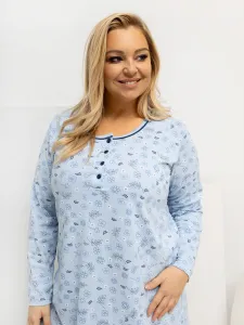 Plus size nočná košeľa svetlomodrá