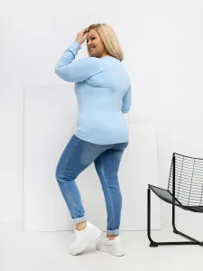Svetlomodrá plus size blúzka