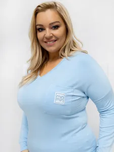 Svetlomodrá plus size blúzka