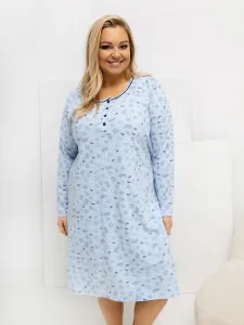 Plus size nočná košeľa svetlomodrá
