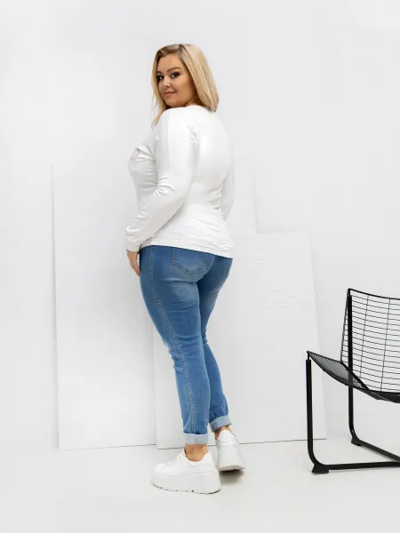 Plus size blúzka s dlhým rukávom