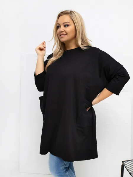 Čierna plus size blúzka
