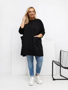 Čierna plus size blúzka