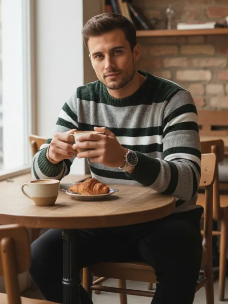 Pánsky pruhovaný sveter Dstreet