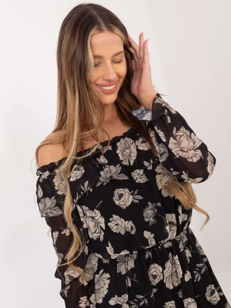 Dress-DHJ-SK-15015.56P-black-beige