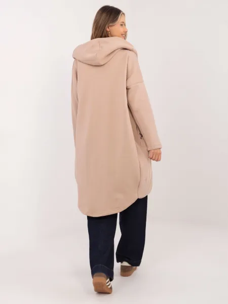 Factory Dámska dlhá mikina na zips s kapucňou Farba: Mocca, Veľkosť: S/M