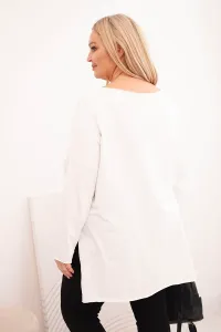 Asymetrická blúzka Plus Size s dlhými rukávmi