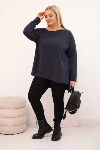 Plus Size asymetrická blúzka s dlhým rukávom