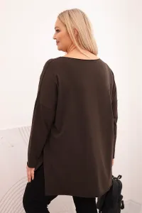 Dámska plus size asymetrická blúzka s dlhými rukávmi