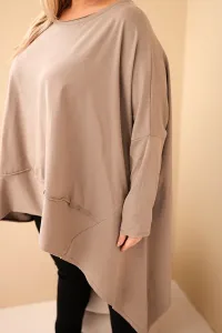 Kesi Dámska tunika Plus Size z bavlny s asymetrickým spodkom fango