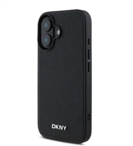 DKNY PU Kožený Kryt pre iPhone 16, Čierny