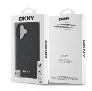DKNY PU Kožený Kryt pre iPhone 16, Čierny