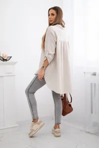 Legínovo Bavlnená mušelínová košeľa Plus Size béžová Farba: Bordová, Veľkosť: UNI