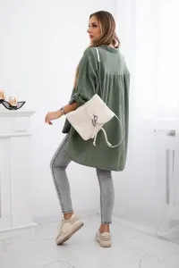 Legínovo Bavlnená mušelínová košeľa Plus Size béžová Farba: Bordová, Veľkosť: UNI