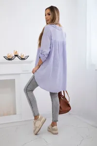 Legínovo Bavlnená mušelínová košeľa Plus Size béžová Farba: Bordová, Veľkosť: UNI