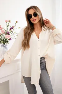 Legínovo Bavlnená mušelínová košeľa Plus Size béžová Farba: Bordová, Veľkosť: UNI