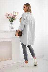 Legínovo Bavlnená mušelínová košeľa Plus Size béžová Farba: Bordová, Veľkosť: UNI