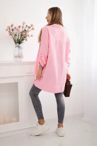 Legínovo Bavlnená mušelínová košeľa Plus Size béžová Farba: Bordová, Veľkosť: UNI