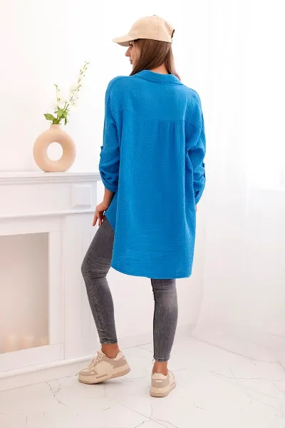 Legínovo Bavlnená mušelínová košeľa Plus Size béžová Farba: Bordová, Veľkosť: UNI
