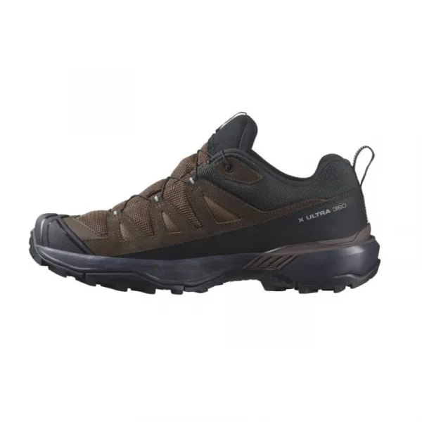 Pánska nízka turistická celokožená obuv SALOMON X Ultra 360 LTR GTX M dark earth delicioso sharkskin