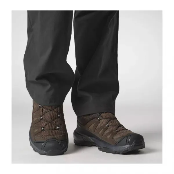 Pánska nízka turistická celokožená obuv SALOMON X Ultra 360 LTR GTX M dark earth delicioso sharkskin