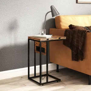 HOMCOM Odkládací stolek s napájecí stanicí