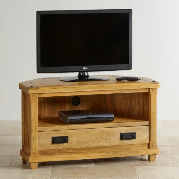 indickynabytok.sk - TV stolík rohový Devi 110x60x50 indický masív mango