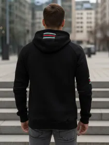 Pánska čierna mikina s kapucňou