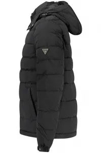 Čierna zimná bunda s kapucňou